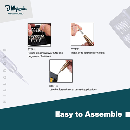 Hillgrove Portable Pocket Screwdriver Kit - Stainless Steel, 25 In 1 Tools For Garage Use
