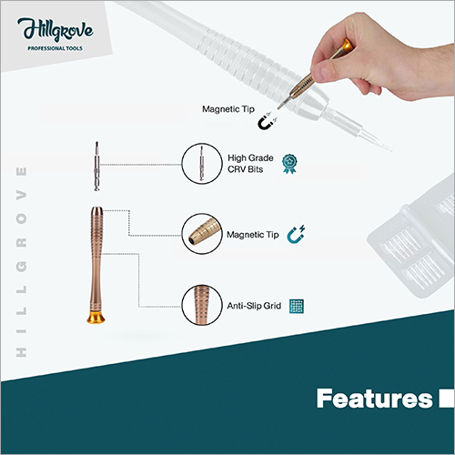 Hillgrove Portable Pocket Screwdriver Kit - Stainless Steel, 25 In 1 Tools For Garage Use
