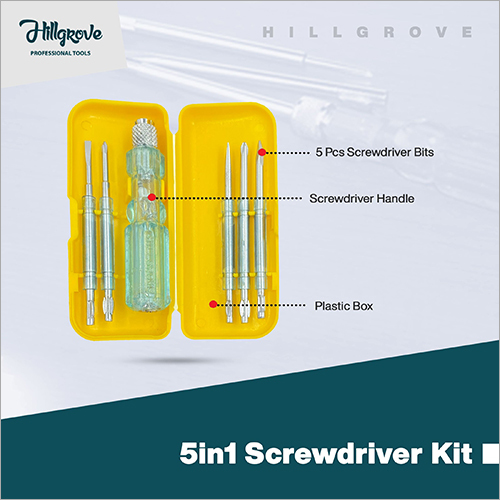 Hillgrove Hgscs6nsbm1 6 In 1 Multipurpose Repair Screw Driver Tool Kit With Extension Rod, Neon Bulb Combination Screwdriver Set