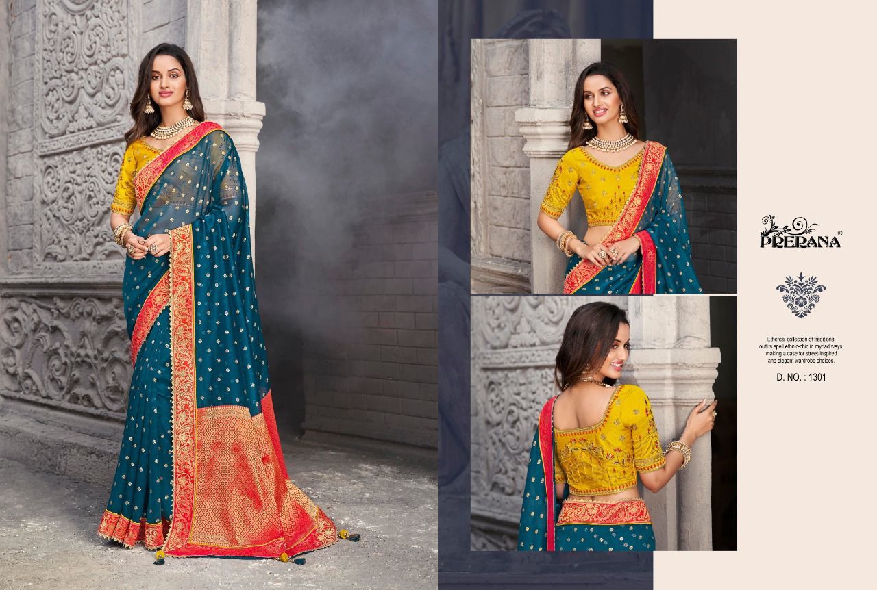 All Season Prerana Pure Designer Silk Saree Catalogue Set