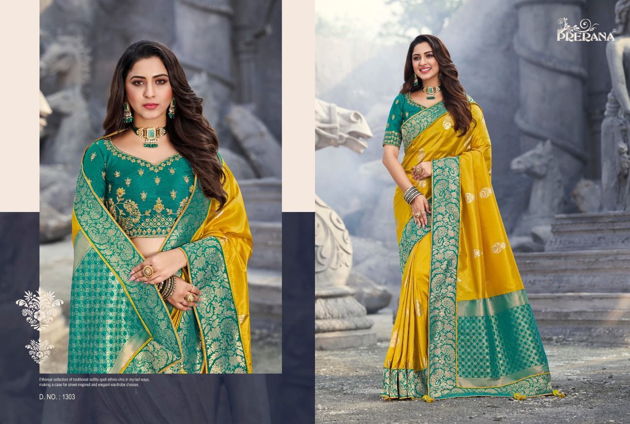 All Season Prerana Pure Designer Silk Saree Catalogue Set