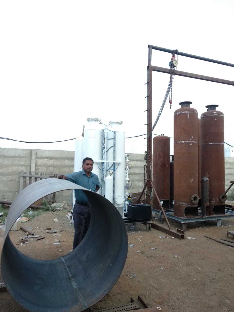 Psa Nitrogen Gas Generators - Steel, 440v, 99% Purity | Automatic Plc Control, Blue Color