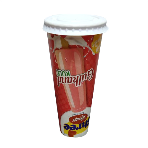 व्हाइट 45mm कुल्फी कोन फ्लैट लिड