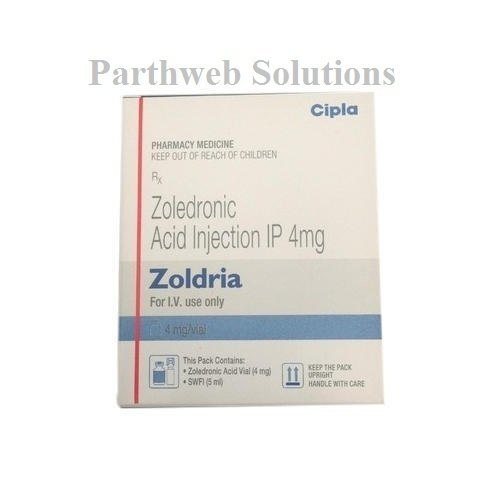 Zoldria - 4 Mg Injection | Zoledronic Acid Monohydrate, Single-Dose Vial for Treating High Calcium Levels in Cancer and Osteoporosis