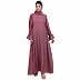 Cotton Designer Elegant Abaya Puce Pink