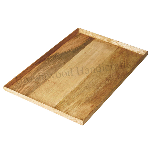 मैंगो वुड सर्विंग ट्रे नेचुरल वुड फ़िनिश साइज़: 15 X 10 X 2 इंच