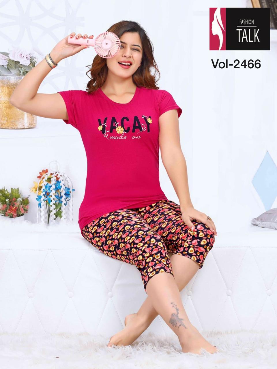 All Shinker Ns Pocket Capry Vol 2466 Designer Night Wear Set