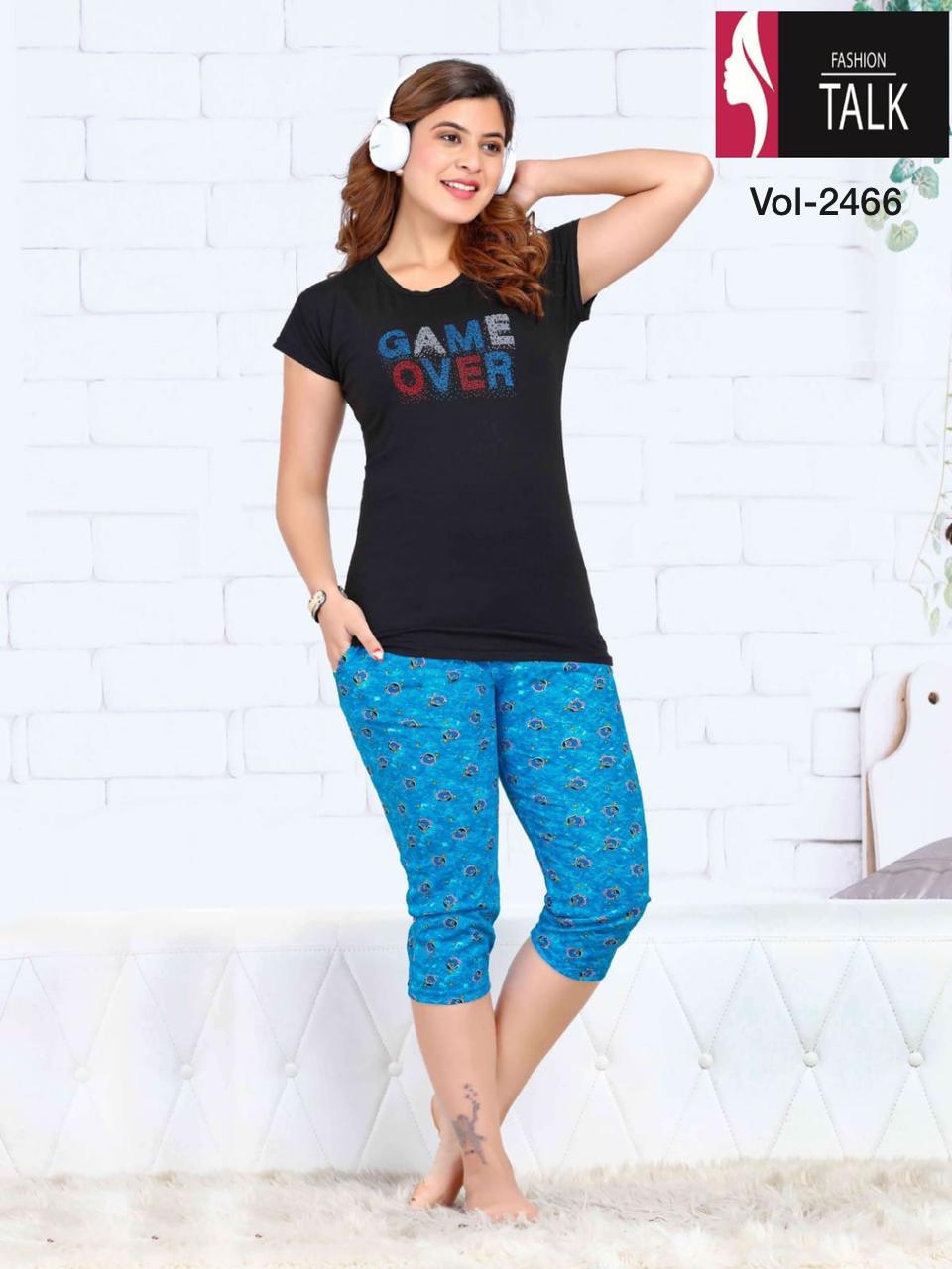 All Shinker Ns Pocket Capry Vol 2466 Designer Night Wear Set