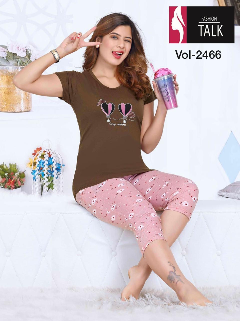 All Shinker Ns Pocket Capry Vol 2466 Designer Night Wear Set