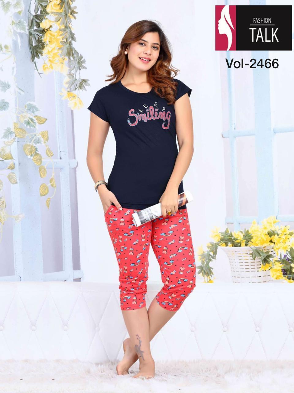 All Shinker Ns Pocket Capry Vol 2466 Designer Night Wear Set
