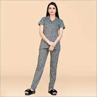 सभी प्रकार के रंग उपलब्ध महिलाओं के मुद्रित आरामदायक पैंट नाइट सूट