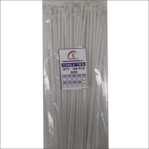 सफेद 300X3.0 मिमी नायलॉन केबल टाई