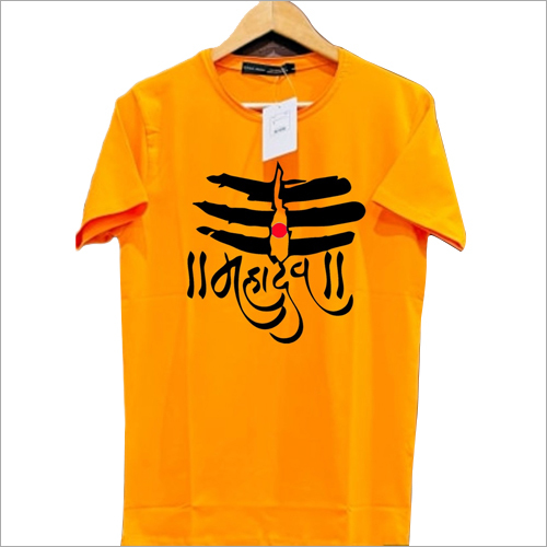 Mens Custom Printed Orange Color T-shirts Gender: Male