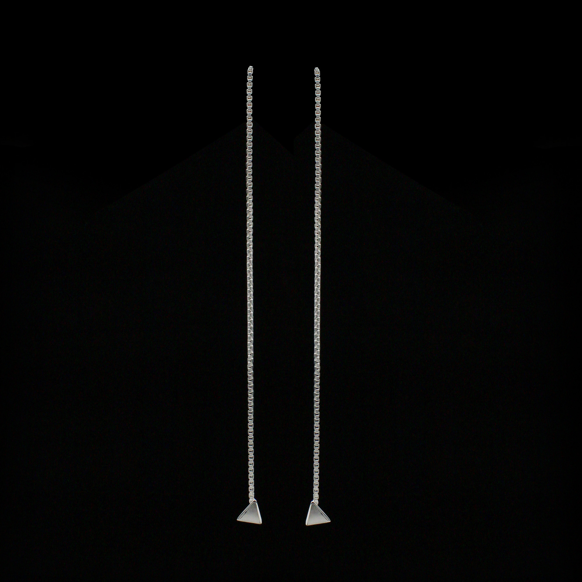 925 Sterling Silver Little Triangle Threader Earring