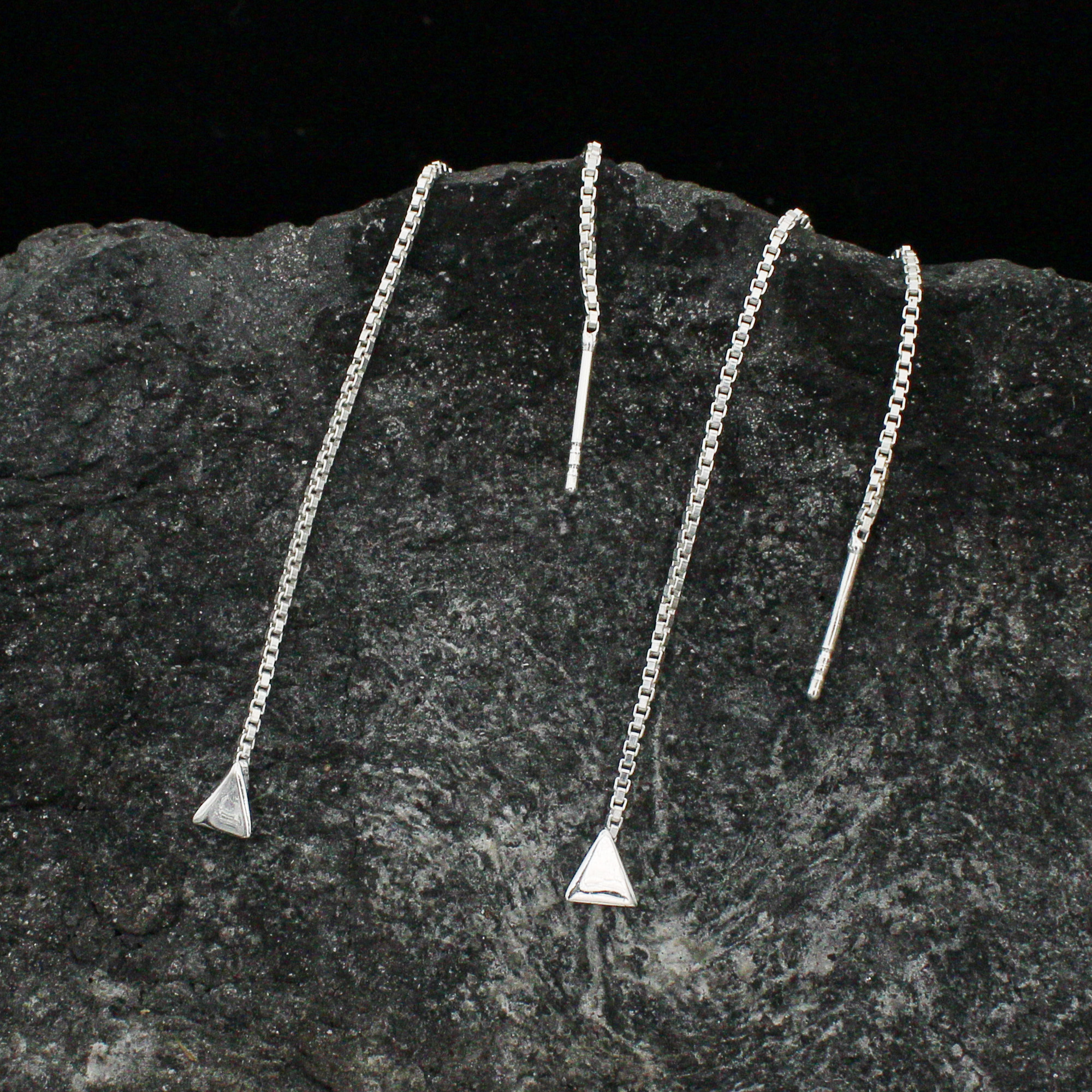 925 Sterling Silver Little Triangle Threader Earring