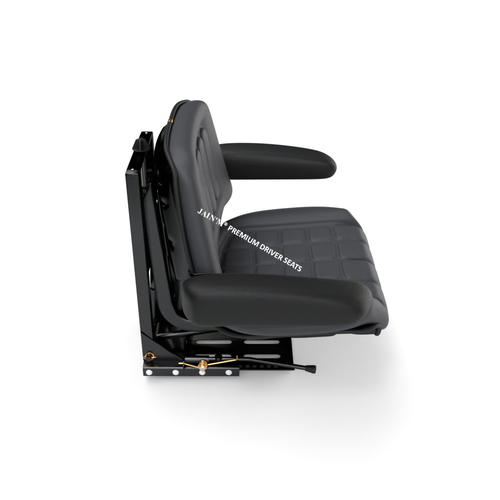 आर्मरेस्ट के साथ काला ट्रैक्टर सीट