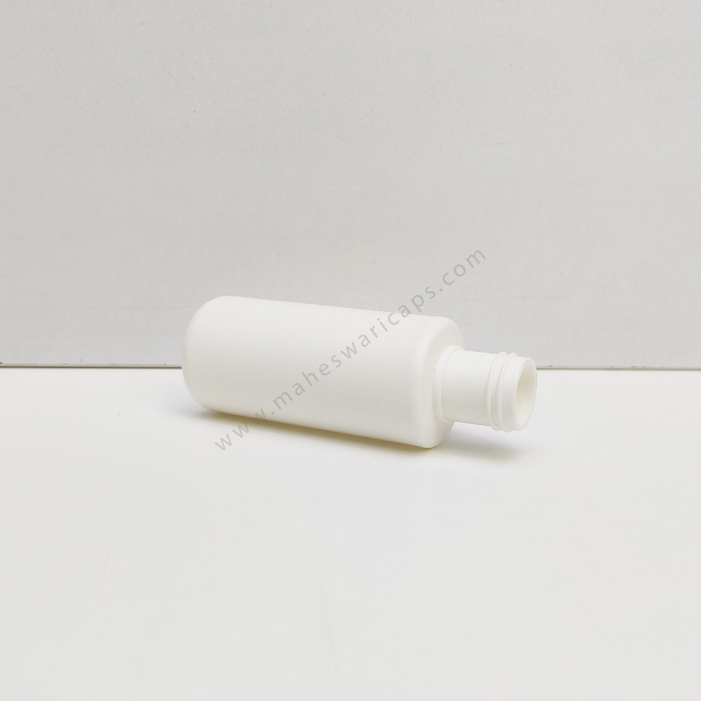 Hdpe Sleek Bottle 100ml - Plastic, Round Shape, White Or Custom Color, Diameter: 24mm, Narrow Flip Top Lid, Ideal For Shampoo, Lotion, And Hair Oil