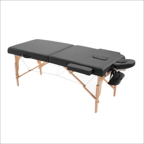 Wooden Portable Massage Table - High Quality Craftsmanship | Brown & Black Finish, Ideal for Hospitals