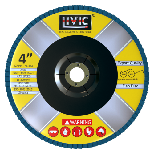 फ्लैप डिस्क 4 इंच ब्लू कटिंग स्पीड: 15200 Rpm