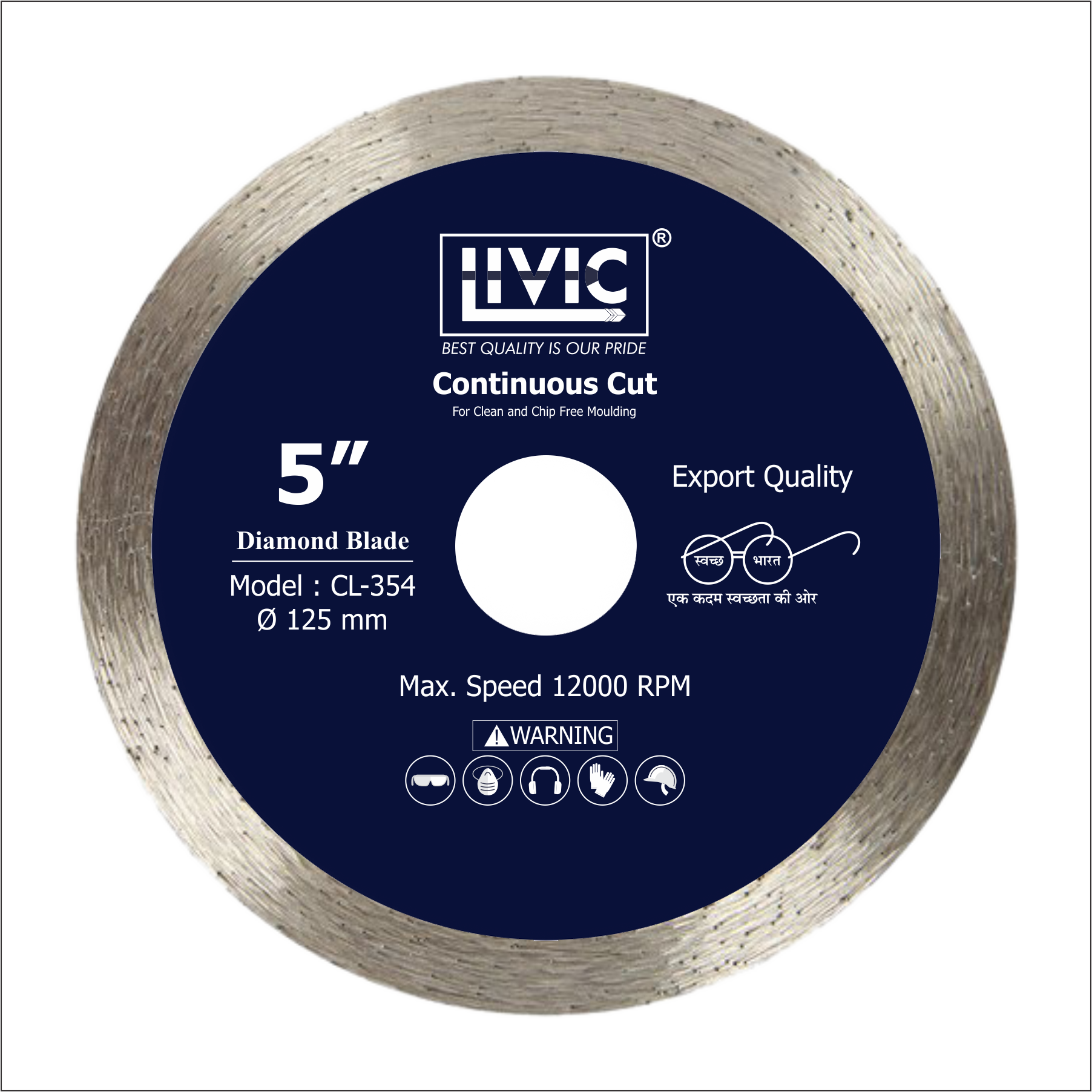 Diamond Blade Continuous Rim - 4 Inch Diameter, 14500 Rpm Cutting Speed | 100% Cutting Accuracy For Marble Cutting And Molding
