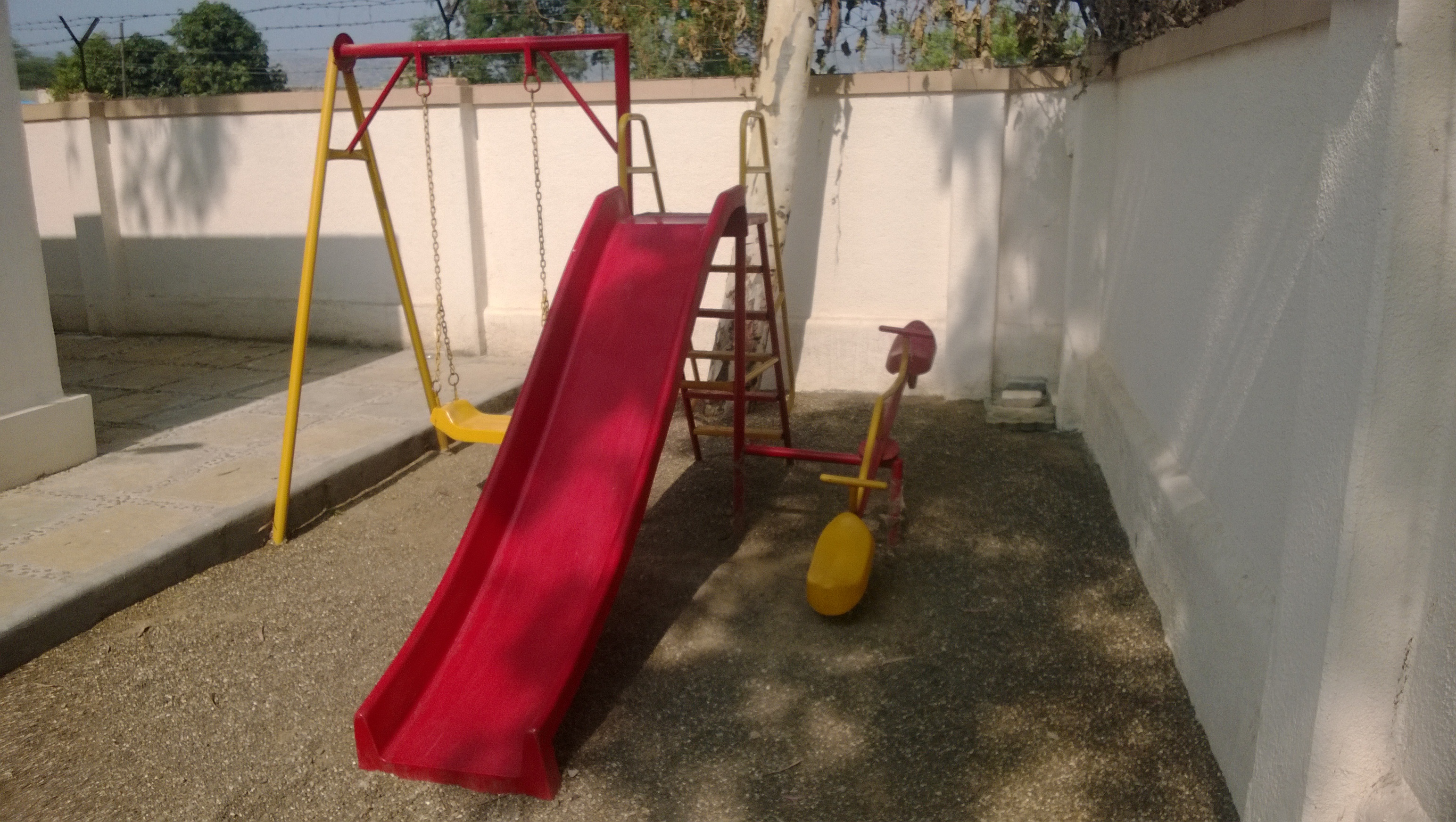 Park Accessories P45 3 In 1 Frp Slide Long 7ft And Single Swing And Sea Saw