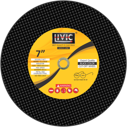 7 इंच ब्लैक गोल्ड लाइन ब्लैक कलर कटिंग व्हील कटिंग सटीकता: 100%