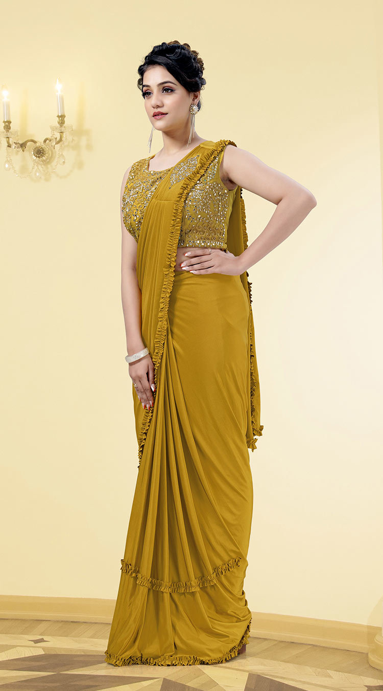 Cotton Imported Lycra D No1015783 D Designer Stitch Single Saree