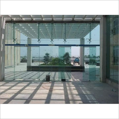 Automatic Sliding Glass Door - 220V 50Hz Single Phase, Transparent 12mm Thickness for Office and Hotel Use