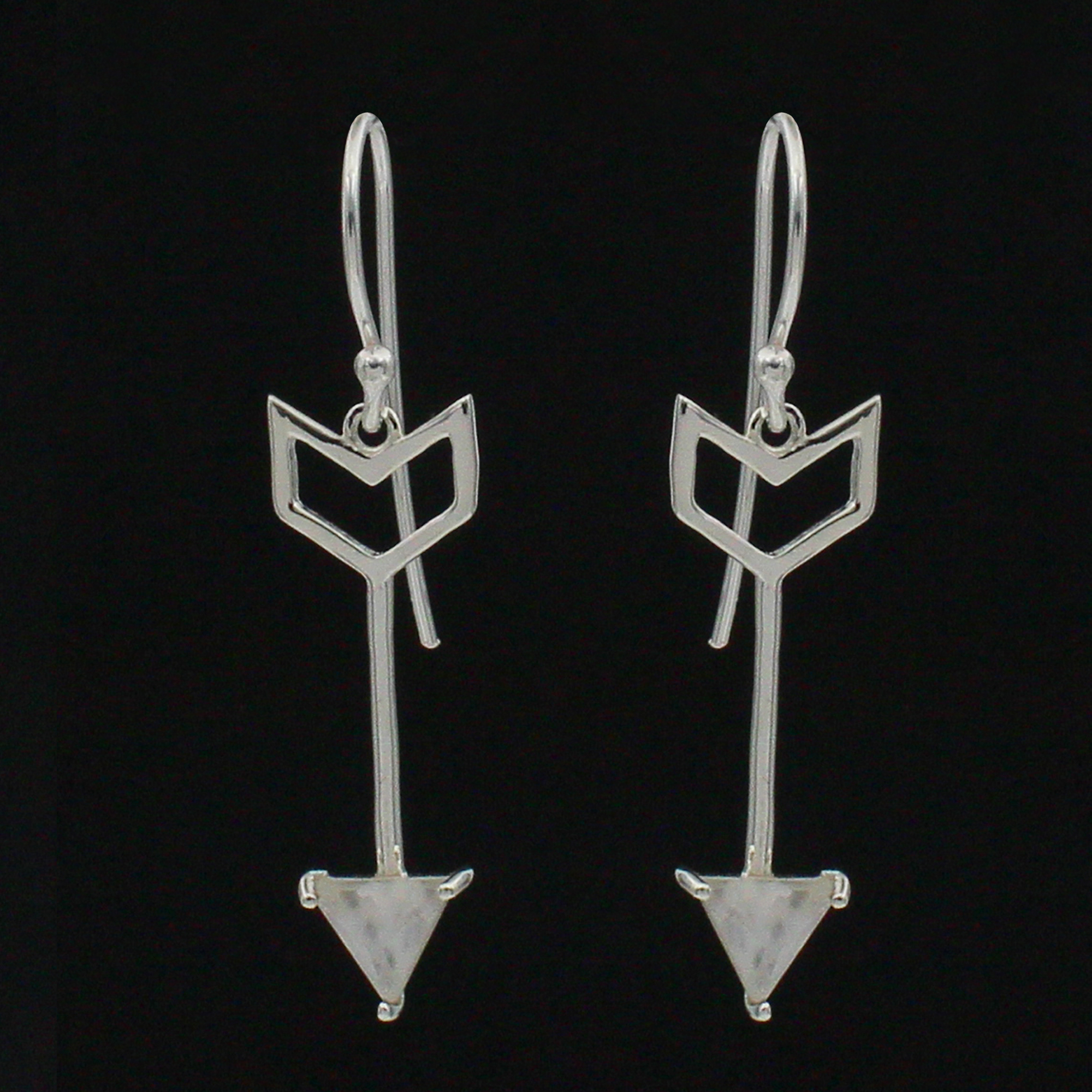 925 Sterling Silver Pyramidal Moonstone Arrow Dangle Earring