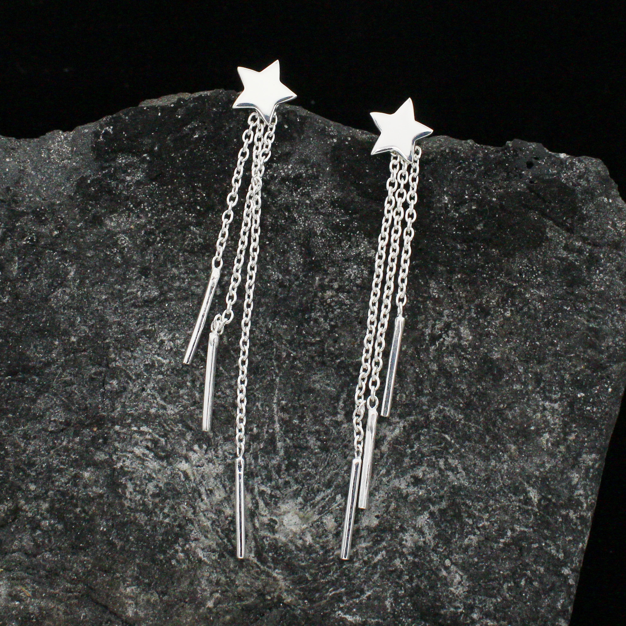 925 Sterling Silver Shooting Star Threader Dainty Earring
