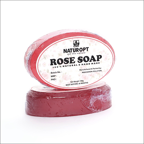 Handmade Rose Soap - Herbal Ingredients, Red Color | Medicated Bath Soap For Skin Irritation, Acne Relief, Moisture-free