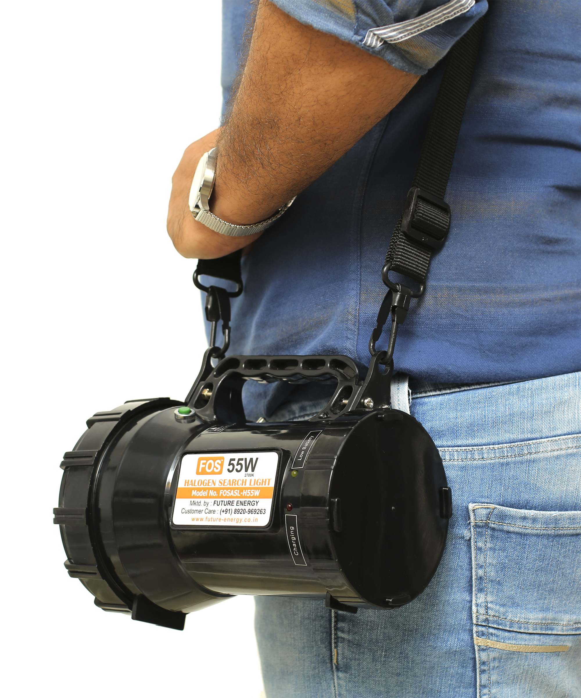 Black Fos Army Search Light 55w Halogen (Range Up To 1 Kilometer)