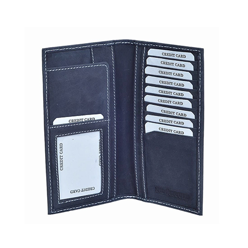 Leather Cardholder - Leather Different Sizes Available Blue | Folded Design For Convenient Carrying