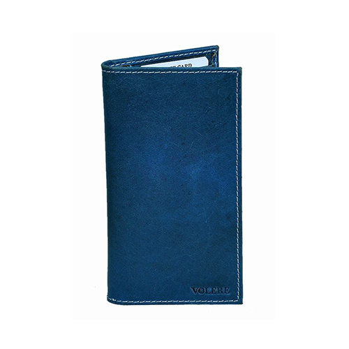 Leather Cardholder - Leather Different Sizes Available Blue | Folded Design For Convenient Carrying