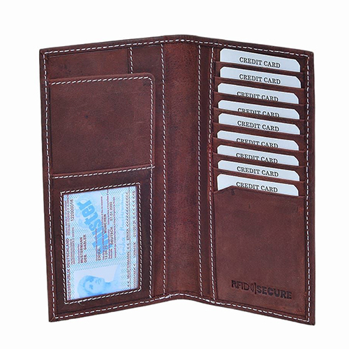 Leather Cardholder - Leather Different Sizes Available Blue | Folded Design For Convenient Carrying