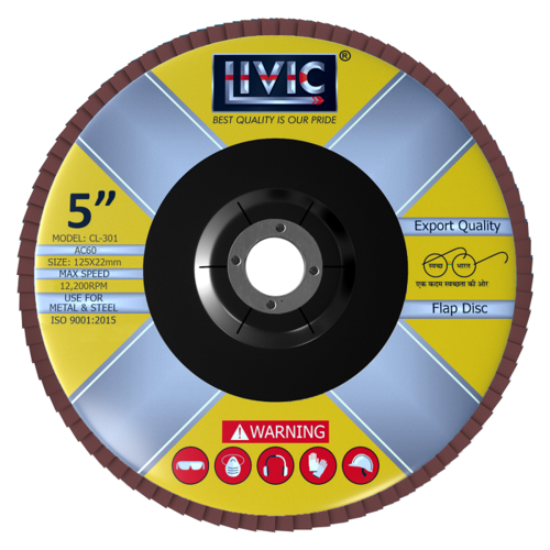 फ्लैप डिस्क 5 इंच ब्राउन कटिंग स्पीड: 12200 आरपीएम