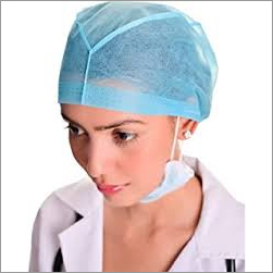 Disposable Surgeon Cap - 100% Cotton, Free Size, Blue Non-woven Fabric | Medical-grade, Comfortable Design, Disposable Option