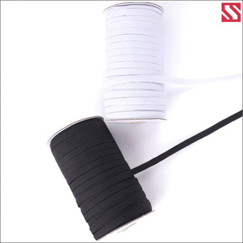 6mm Elastic Tape - Polyester Material, 200m Length | Soft, Durable, Available In Black And White