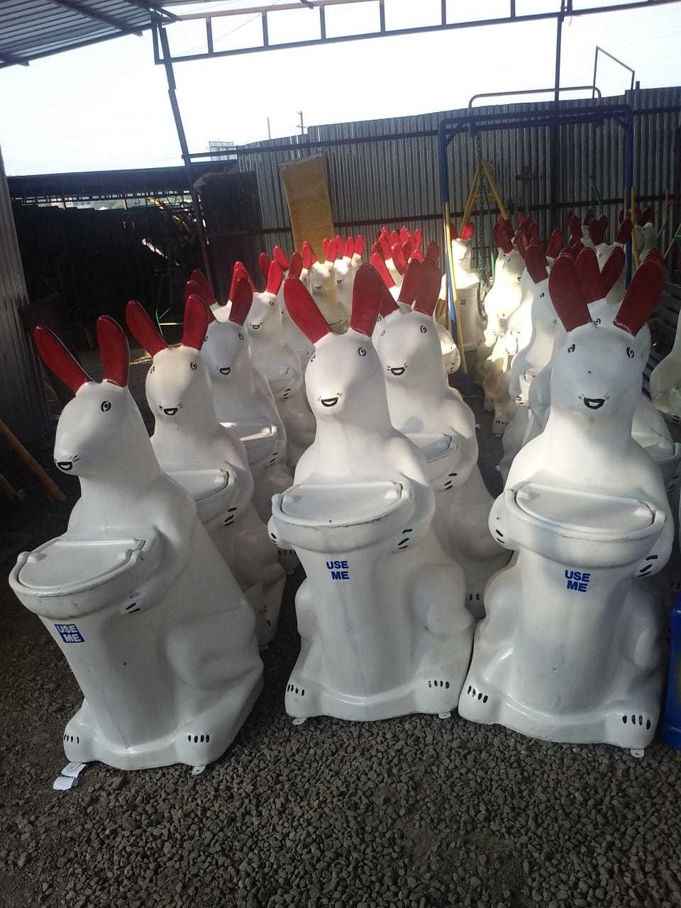 D2 Frp Rabbit Dustbin - Plastic Material, 44" Height X 27" Diameter, Ant Color, 2-5 Mm Thickness | Industrial Application