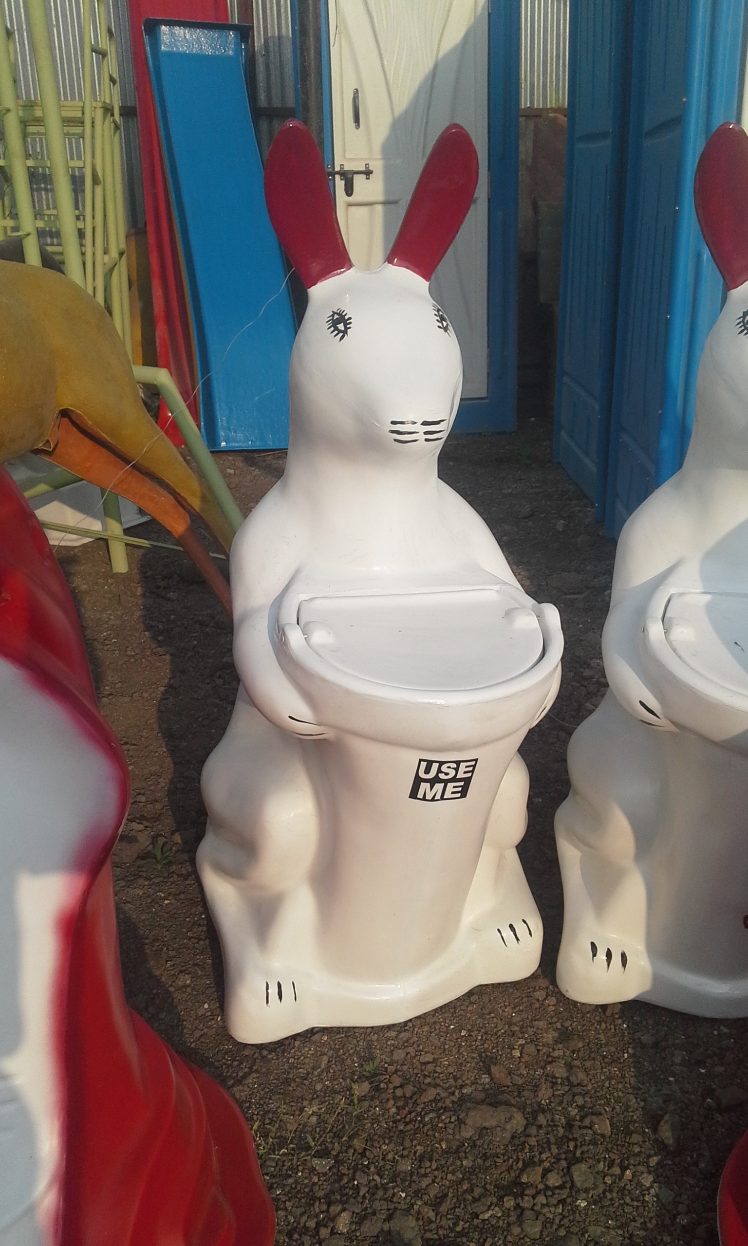 D2 Frp Rabbit Dustbin - Plastic Material, 44" Height X 27" Diameter, Ant Color, 2-5 Mm Thickness | Industrial Application