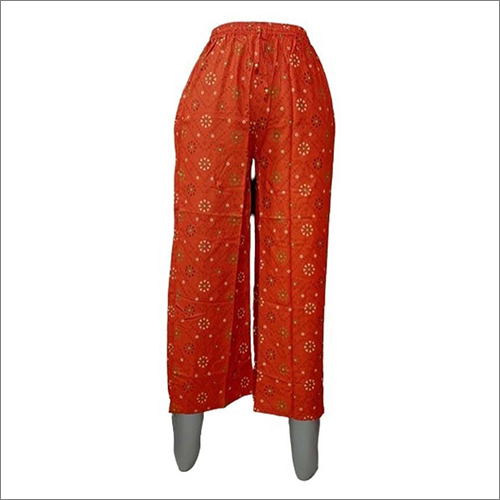 Ladies Cotton Printed Palazzo - Rayon Fabric, Elastic Waistband with Dori, Funky Prints, Breathable & Quick Dry | Perfect for Casual & Office Wear