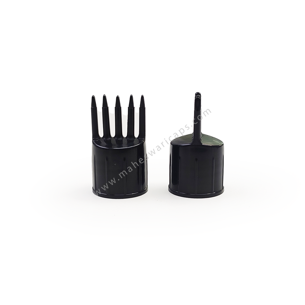 Comb Applicator Cap - 19mm Diameter, Plastic Material, Available In Black, White, And Green