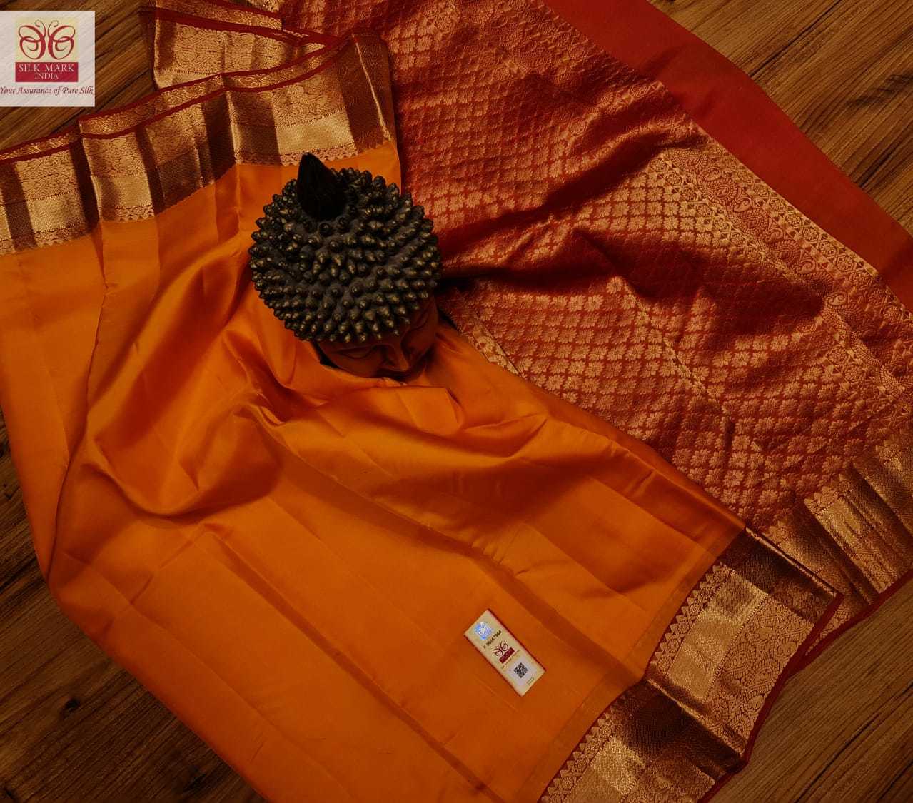 Kanchipuram Silk Saree - Pure Silk With Fancy Tissue Border, Light Weight & Soft | Zari Work, Rich Pallu, Contrast Blouse