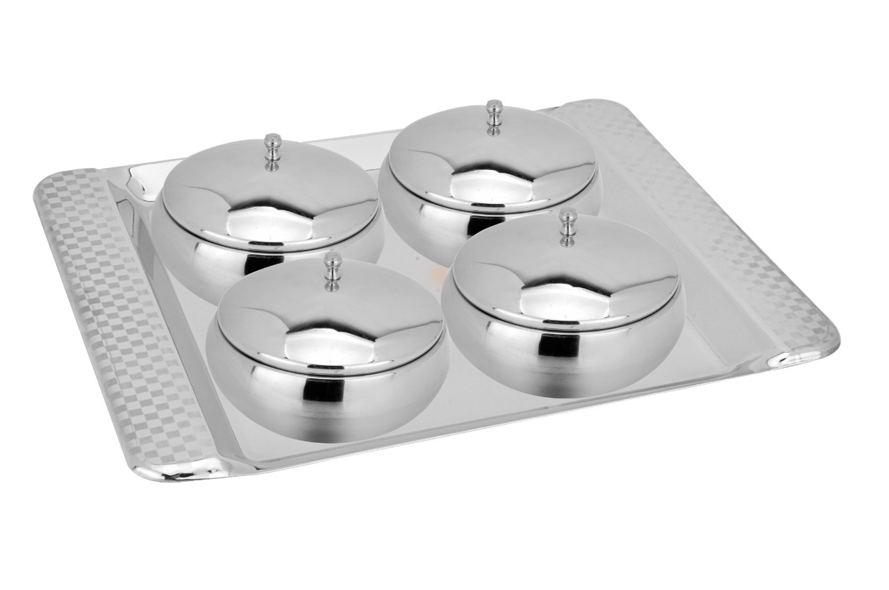 Stainless Steel Opal Bowl With Tray