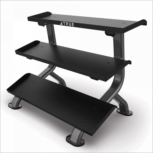 SF-1050 Dumbbell Rack - Iron, 32 x 48 x 36.5 inches, Matte Black | Commercial Grade, Adjustable Functionality, Oversized Trays for Dumbbell and Kettlebell Storage