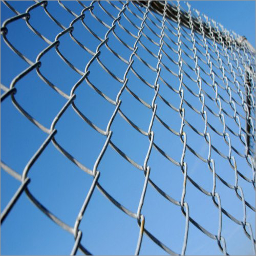 GI Chain Link Fence Wire - Iron Wire Mesh, 50 ft Length, Silver, Square Hole, 2-4 mm Wire Diameter , Powder Coated Finish for Food & Solar Industry Applications