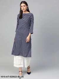 महिलाओं के लिए Tp सीधे कुर्तियां (विस्कोज़) (नीला)