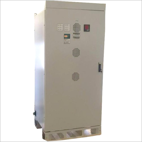 Three Phase Igbt Based Static Voltage Stabilizer - 610x610x640mm, Light Grey | 415v, 50hz, 120kg, 21 Months Warranty, Seamless Pwm Voltage Conditioning