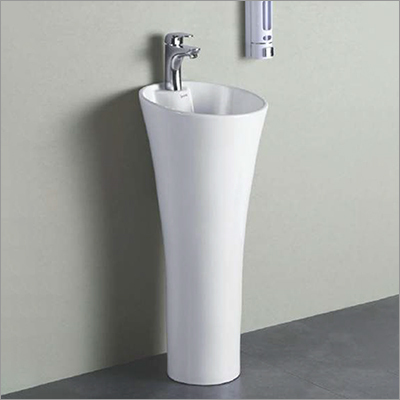 सफेद 15X15X34 इंच वन पीस बेसिन