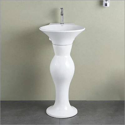 सफेद 18X21X34 इंच पेडस्टल वॉश बेसिन